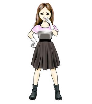 うさぎいち (minagirura27)さんの人差し指で鼻の下をこする少女のキャラクターデザインへの提案