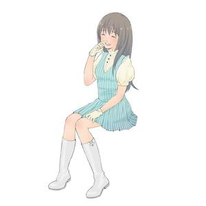 hukkuraさんの人差し指で鼻の下をこする少女のキャラクターデザインへの提案