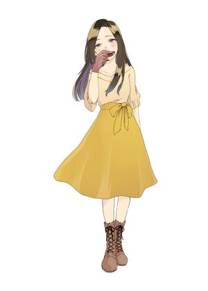 藍月 (a_yuta)さんの人差し指で鼻の下をこする少女のキャラクターデザインへの提案