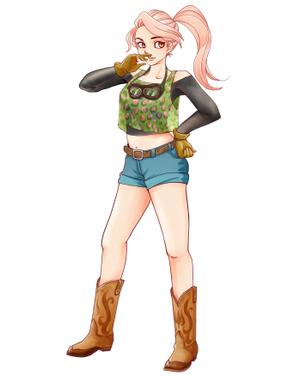 イラストレーター　nekomizo (nekomizo)さんの人差し指で鼻の下をこする少女のキャラクターデザインへの提案