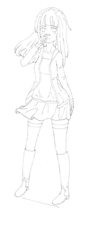 oinari (melhai_843)さんの人差し指で鼻の下をこする少女のキャラクターデザインへの提案