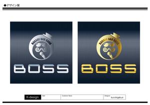 K-Design (kurohigekun)さんのカラオケBARの「BOSS」というお店のロゴへの提案