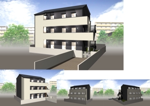 Lg-Yen-Art (EZN01336)さんの新規購入した新築アパートのアプローチ・外壁デザイン募集への提案
