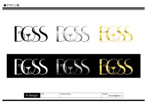 K-Design (kurohigekun)さんのカラオケBARの「BOSS」というお店のロゴへの提案