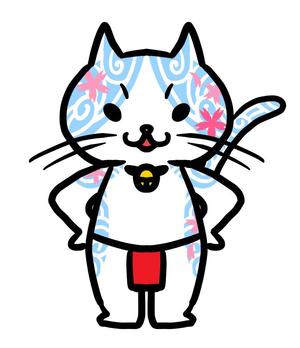 しののめめぐみ ()さんの刺青柄の猫のキャラクターデザインへの提案