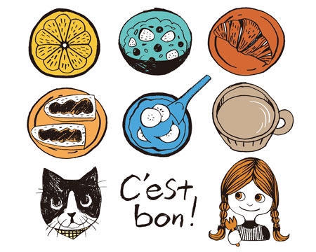 鈴木ショウコ (suzuki_ok)さんのフランスの朝食をイメージしたイラストへの提案