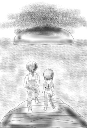 旅里　茂 (tabisato_sigeru)さんの小説の挿絵7点（若者と娘の冒険、ファンタジー、白黒）への提案