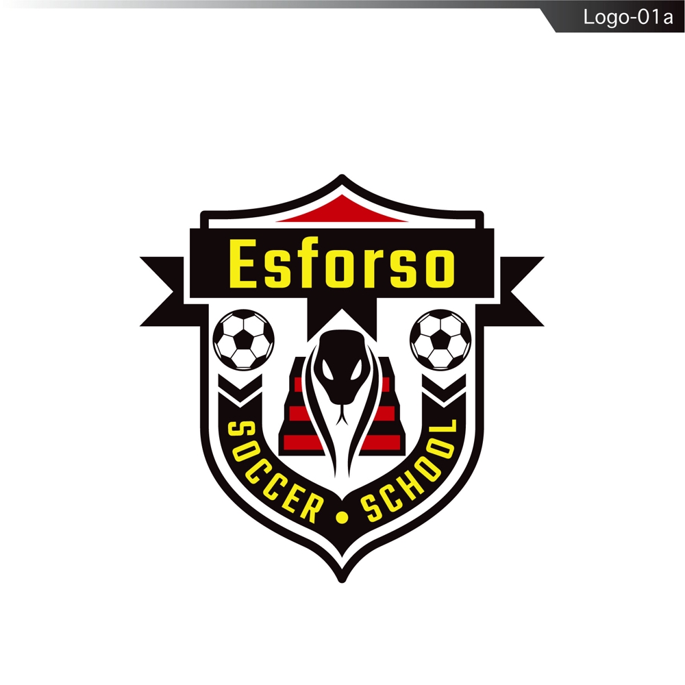 現役サッカー選手、今年度開校サッカースクール 「Esforso」 の ロゴ