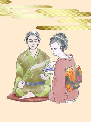 荻野千佳 (ogino11)さんの着物姿の女性の美人画制作の依頼への提案