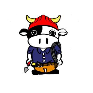シシカバ/Sisikaba ()さんの牛が電気工事しているキャラクターのデザインへの提案