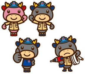 THE_watanabakery (the_watanabakery)さんの牛が電気工事しているキャラクターのデザインへの提案