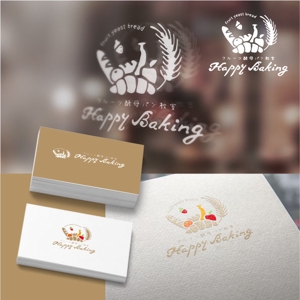kyoniijima ()さんのフルーツ酵母専門パン教室「Happy Baking」のロゴへの提案