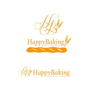 Hagemin (24tara)さんのフルーツ酵母専門パン教室「Happy Baking」のロゴへの提案