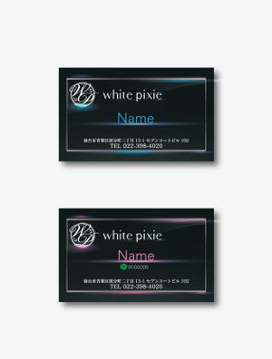 jp tomo (jp_tomo)さんのクラブ「white pixie」ホワイトピクシーの名刺デザインへの提案