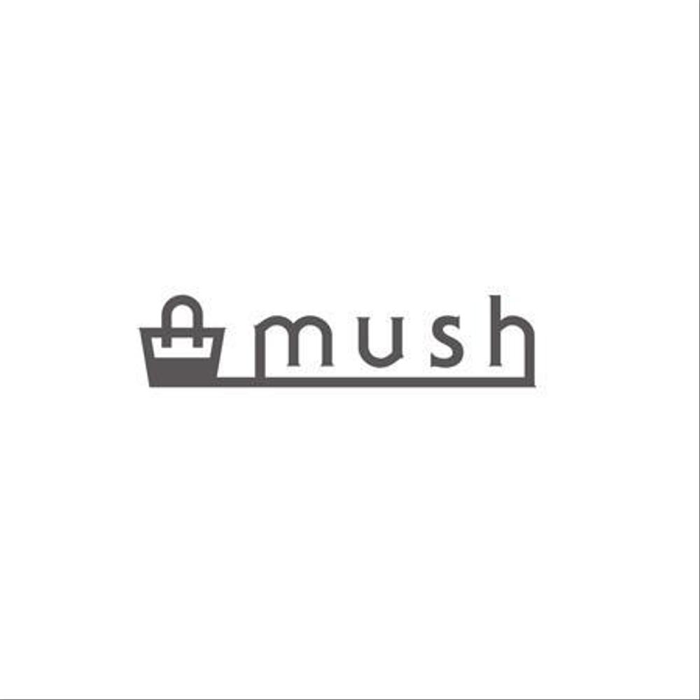 アパレルサイト　「mush」の　ロゴ