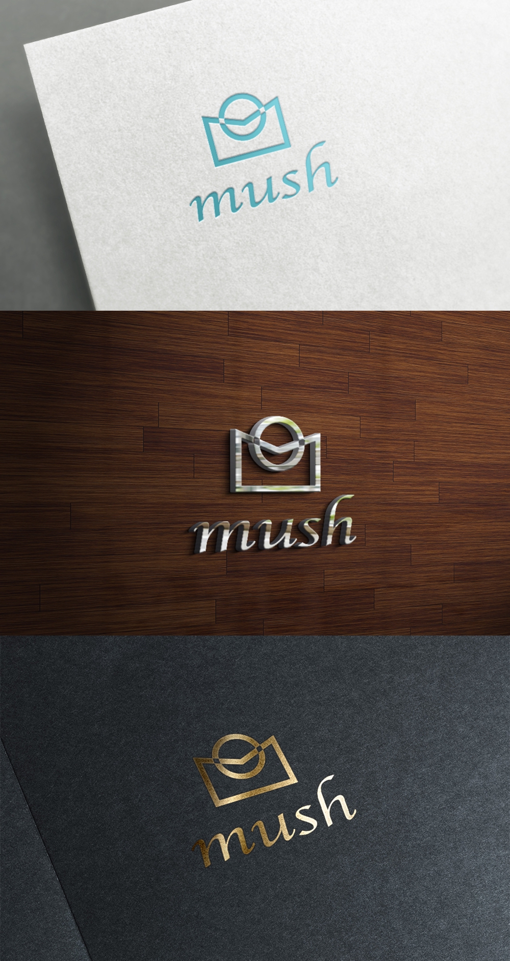 アパレルサイト　「mush」の　ロゴ