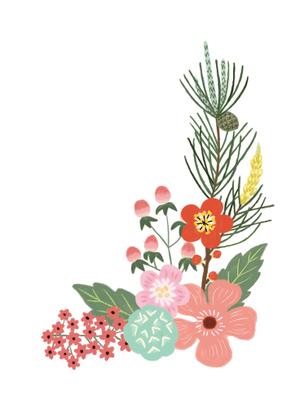 ＹＡ－ＹＡ (ya-mada-yasu-ko)さんの複数採用｜年賀状用に使用できるボタニカルなデザインへの提案