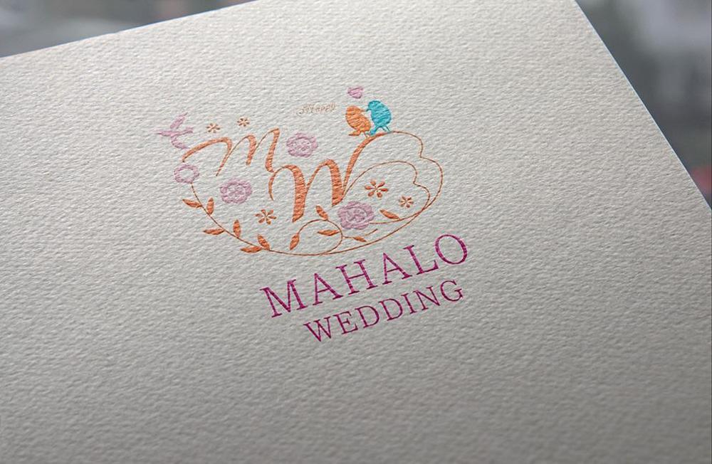 ハワイウエディングブランド名「MAHALO  WEDDING」のロゴ作成