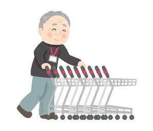 FuyukiS (FuyukiS)さんのスーパーのイオンでカート回収の仕事をしているシニア（65歳前後）のイラストへの提案