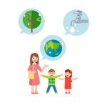  K-digitals (K-digitals)さんの家族のイラスト　で地球と緑　木への提案