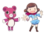 希介 (kisukek_onigiri)さんの求人サイト「ジョブカロリ」の公式キャラクター「カロリーナ（女の子）」「くま」のキャラクターデザインへの提案