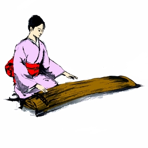 シシカバ/Sisikaba ()さんの江戸時代についての郷土歴史書の挿絵：江戸時代風なイラスト（着物姿の女性が琴を弾いているイラスト）への提案