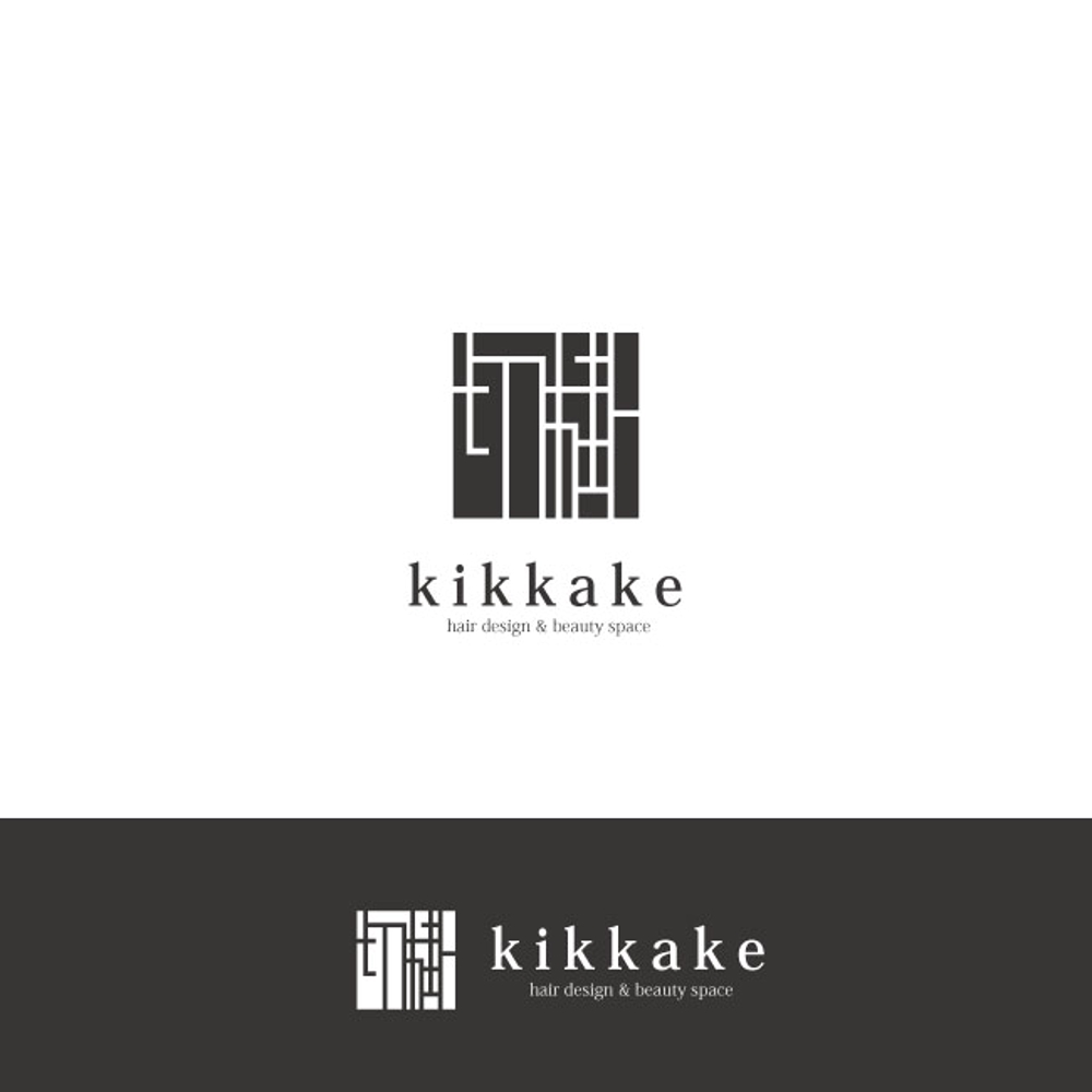 新規オープン美容室「kikkake hair design & beauty space 」のロゴ