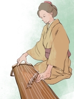 かりん ()さんの江戸時代についての郷土歴史書の挿絵：江戸時代風なイラスト（着物姿の女性が琴を弾いているイラスト）への提案