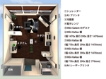 COCO (sato2013)さんの40m2事務所内装デザイン（コンペ時はパースのみ、採用後に平面図と部材リスト納品）への提案