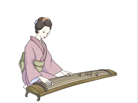江戸時代についての郷土歴史書の挿絵 江戸時代風なイラスト 着物姿の