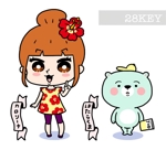 28KEY / ツバキ (28key0)さんの求人サイト「ジョブカロリ」の公式キャラクター「カロリーナ（女の子）」「くま」のキャラクターデザインへの提案