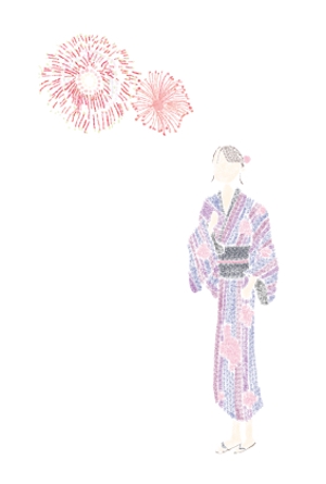 sakki (sakki1201)さんの【複数採用】「ひまわり／花火と浴衣／夏の縁側風景」のいずれかをテーマにしたポストカードのデザイン依頼への提案