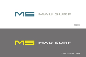 sin (sin113)さんのサーフショップ『MAU SURF』のロゴへの提案