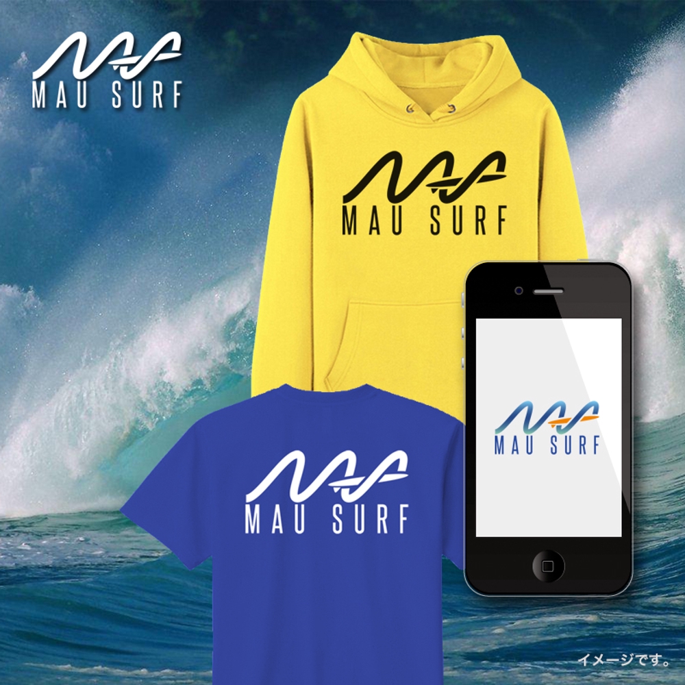 サーフショップ『MAU SURF』のロゴ