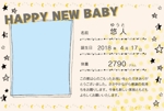 nacochi design (ngm_624)さんの出産内祝い用メッセージカードのデザイン【写真入りタイプ】への提案