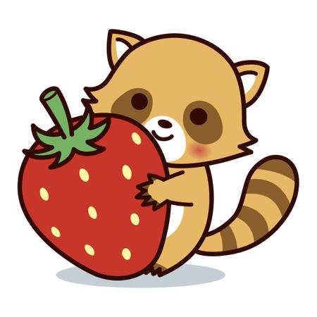 新設する薬局用 イチゴとアライグマのかわいいイラストの仕事 依頼 料金 イラスト制作の仕事 クラウドソーシング ランサーズ Id