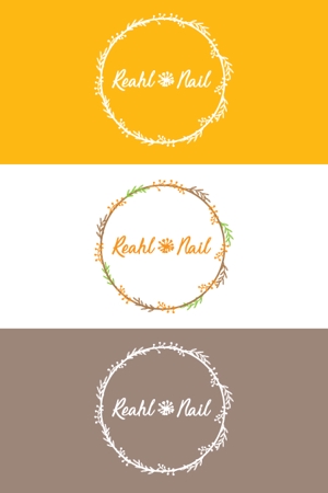 RDO@グラフィックデザイン (anpan_1221)さんのネイルサロン 「Reahl ❁ Nail ~ ﾘｱﾙ ﾈｲﾙ ~」のロゴへの提案