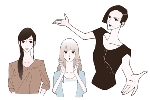 TELA (TELA)さんの20代女性3人のキャラクターデザイン募集への提案