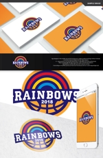 take5-design (take5-design)さんのバスケットボールクラブチーム　「RAINBOWS2018」ロゴデザインへの提案