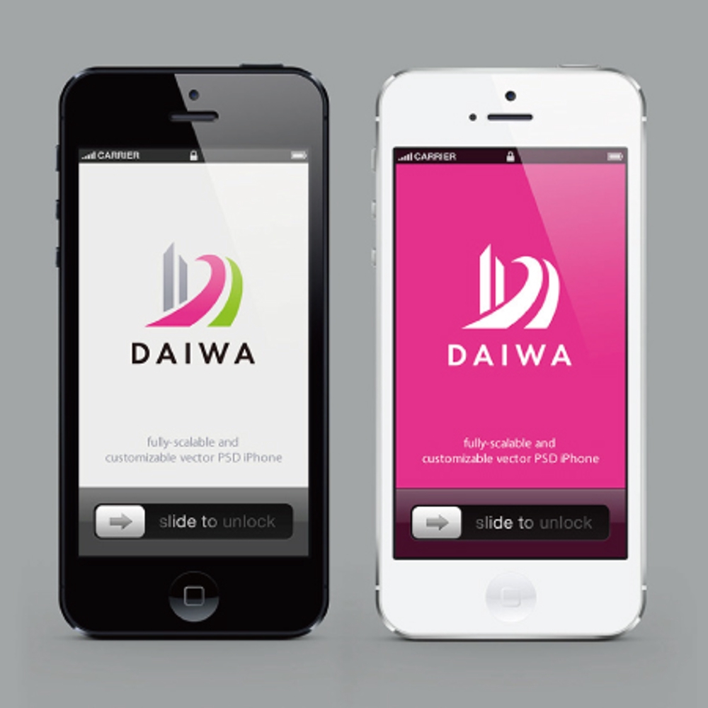 建設会社「DAIWA」の「D」をデザインしたロゴ。