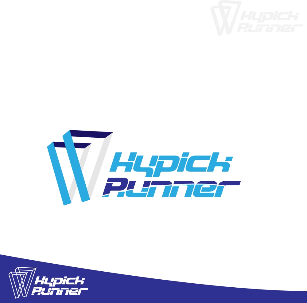 ピッキング作業用高所作業者『Hypick Runner（ハイピックランナー）』のロゴデザイン作成