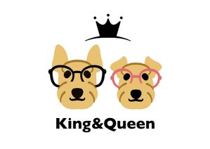 K.Amamoto (kaedeamamoto)さんの犬に関連するグッズのネットショップ「King & Queen」のロゴマークへの提案