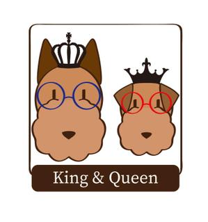 sugahara-1102さんの犬に関連するグッズのネットショップ「King & Queen」のロゴマークへの提案