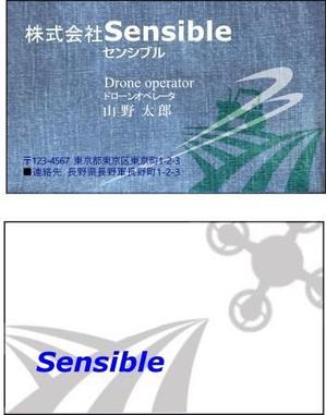 さんの農業　ドローン　農薬散布請負会社　（株）sensible　名刺デザインへの提案