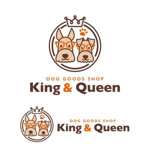 m_mtbooks (m_mtbooks)さんの犬に関連するグッズのネットショップ「King & Queen」のロゴマークへの提案