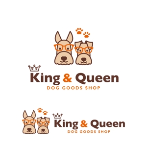 m_mtbooks (m_mtbooks)さんの犬に関連するグッズのネットショップ「King & Queen」のロゴマークへの提案