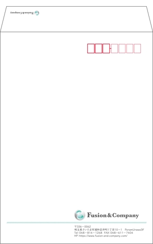 Kimoto design (kao0120)さんの女性総活躍企業｢フュージョン・アンド・カンパニー㈱｣角２封筒・長３横型封筒デザインのご依頼への提案