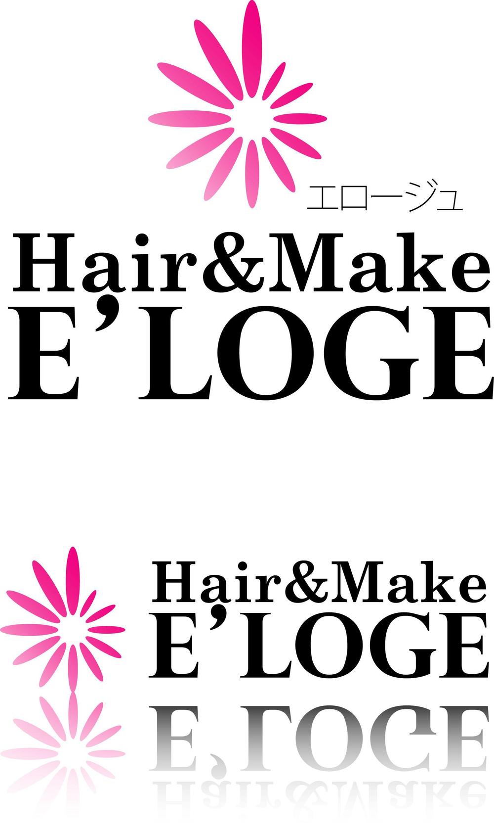 ヘアー、メイク専門店のロゴ、製作