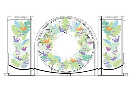 工房あたり (atari777)さんのＣＴ機器の、人が通過する円形スキャナーの外回りに、飽きの来ないデザイン画（見本あり）　への提案