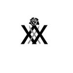 Hagemin (24tara)さんのアルファベットの「X」一文字に、「薔薇」と「メス」のモチーフを加えた「美容整形外科」のロゴへの提案
